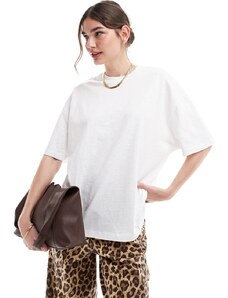 ASOS DESIGN - T-shirt oversize bianca fiammata-Bianco