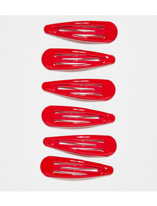 DesignB London - Confezione da 6 fermagli per capelli rossi-Multicolore