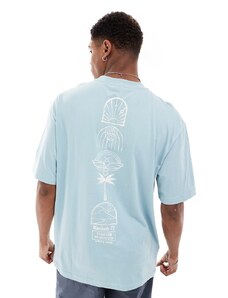 Only & Sons - T-shirt vestibilità comoda blu chiaro con stampa “Kasbah”
