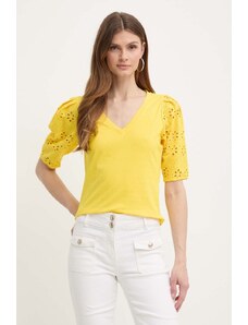 Morgan t-shirt DPALM donna colore giallo DPALM