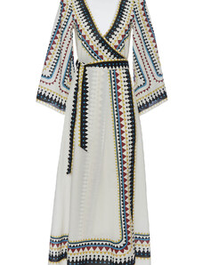 La DoubleJ Dresses gend - The Wrap Dress Doric Placée Cream L 100% Cotton