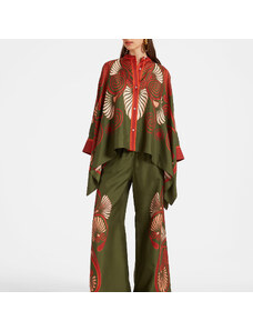 La DoubleJ Shorts & Pants gend - Palazzo Pants Kerylos Placée Dark Green L 100% Silk