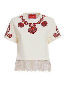 La DoubleJ Shirts & Tops gend - La Scala Tee Medallion Placée Cream L 100% Cotton