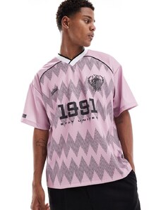 Pull&Bear - T-shirt rosa sportiva rétro