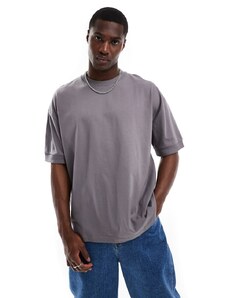 ASOS DESIGN - T-shirt oversize pesante antracite-Grigio
