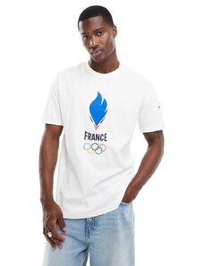 Le Coq Sportif - T-shirt bianca con stampa della squadra Francia 2024-Bianco