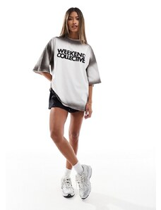 ASOS WEEKEND COLLECTIVE ASOS DESIGN Weekend Collective - T-shirt oversize lavaggio acido estremo-Multicolore