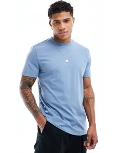 ASOS DESIGN - T-shirt girocollo blu medio