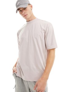 ASOS DESIGN - T-shirt oversize accollata rosa polvere