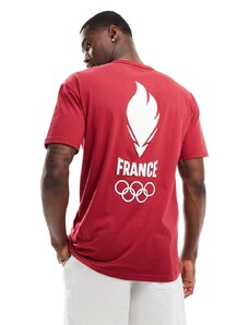 Le Coq Sportif - T-shirt rossa con stampa della squadra Francia 2024-Rosso