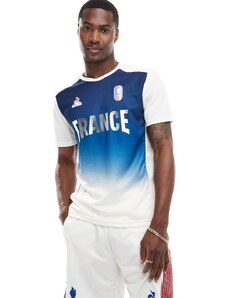 Le Coq Sportif - Maglia sportiva della squadra Francia 2024 color marshmallow e blu sfumato