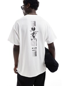 ASOS DESIGN - T-shirt oversize bianca con stampa celestiale-Bianco