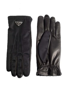 Prada Nylon And Leather Gloves