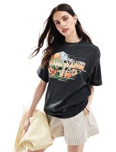 Levi's - Stack Surf - T-shirt nera oversize con stampa-Nero