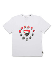 T-shirt da bambino bianca con logo Ducati Corse