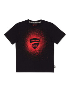 T-shirt da bambino nera con logo rosso Ducati Corse