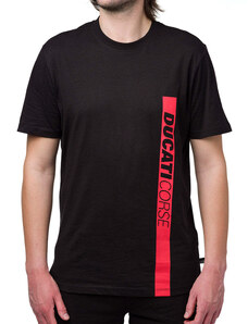 T-shirt nera da uomo con logo frontale Ducati Corse
