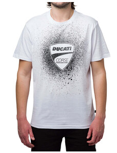 T-shirt bianca e nera da uomo con logo Ducati Corse