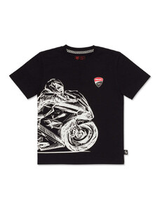 T-shirt da bambino con stampa e logo a constrato Ducati Corse