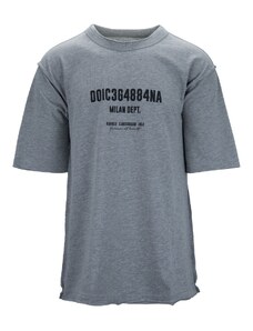 DOLCE & GABBANA G8RF4T S8290 T-Shirt-M Grigio Poliestere, Cotone