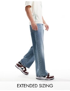 ASOS DESIGN - Jeans larghi con fondo ampio lavaggio blu medio