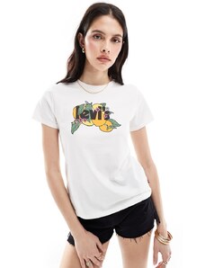 Levi's - Perfect - T-shirt bianca con logo con frutta-Bianco
