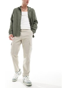 New Look - Pantaloni cargo color pietra-Neutro