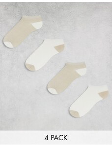 Lindex - Confezione da 4 paia di calzini sportivi tonalità neutra-Neutro