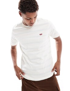 Levi's - Original - T-shirt color crema a righe con logo batwing-Bianco
