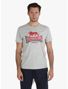Lonsdale T-shirt Uomo In Cotone Con Stampa Manica Corta Grigio Taglia L