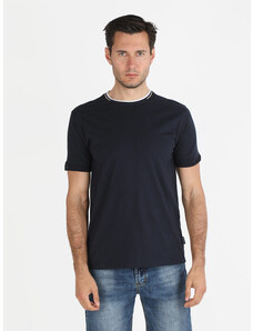 Baci & Abbracci T-shirt Girocollo Da Uomo In Cotone Manica Corta Blu Taglia 3xl