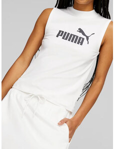 Puma Tank Top Donna Accollato Con Logo T-shirt e Bianco Taglia L