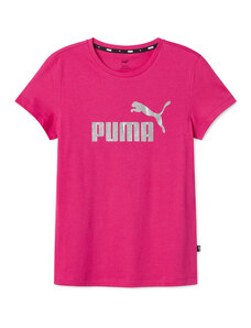 Puma Essential T-shirt Donna Con Logo Glitter Fucsia Taglia M