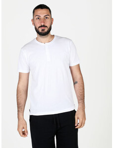 Renato Balestra T-shirt Uomo In Cotone Con Bottoni Manica Corta Bianco Taglia M