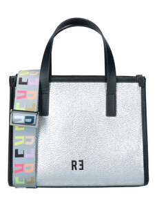 Rebelle Borsa Shopping Minibag Virtus argento laminato con tracolla