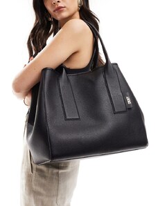 DKNY - Grayson - Maxi borsa nera con pochette con monogramma del logo-Nero