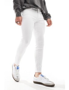 ASOS DESIGN - Jeans spray on super elasticizzati bianchi-Bianco