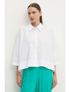 Sisley camicia in cotone donna colore bianco