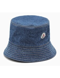 Moncler Cappello blu in denim con logo