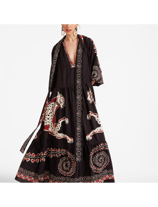 La DoubleJ Dresses gend - Athena Dress Gattopardo Placée Black L 100% Silk