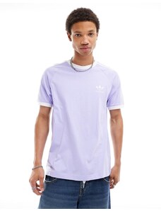 adidas Originals - T-shirt lilla con 3 strisce-Viola