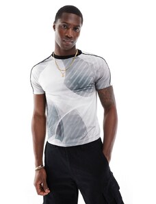 ASOS DESIGN - T-shirt attillata sportiva con stampa-Multicolore