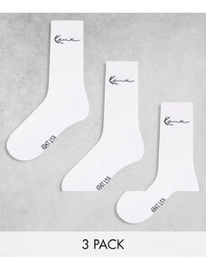 Karl Kani - Confezione da 3 paia di calzini bianchi con firma-Bianco