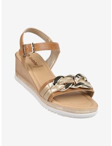 Sandali Con Zeppa 6.5 Cm E Catena Inblu Femme Sandali Donna Con Cinturino Regolabile, E Catena, Zeppa 6,5cm Sandale Cale, Blanc, 36 EU Cinturino Regolabile Sandali Donna Estivi