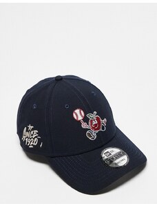 New Era - 9forty - Cappellino blu navy con logo di mela