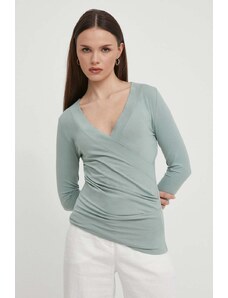 Lauren Ralph Lauren camicia a maniche lunghe colore verde 200824366