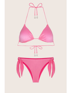 F**K Effek bikini triangolo a tinta unita rosa 1000/1022 s