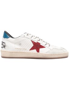 GOLDEN GOOSE DELUXE BRAND BALL STAR NAPPA UPPER WITH ORNAMENTAL STITCHING NYLON TONGUE WITH EDGE SUEDE STAR LAMINATED HEEL