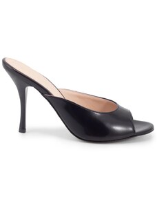 ASOS DESIGN Hayes Sandali a sabot con tacco medio neri con fascette  sottili-Nero