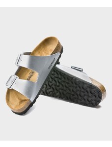 Birkenstock Sandali Arizona Birko-Flor Silver Donna Calzata Stretta